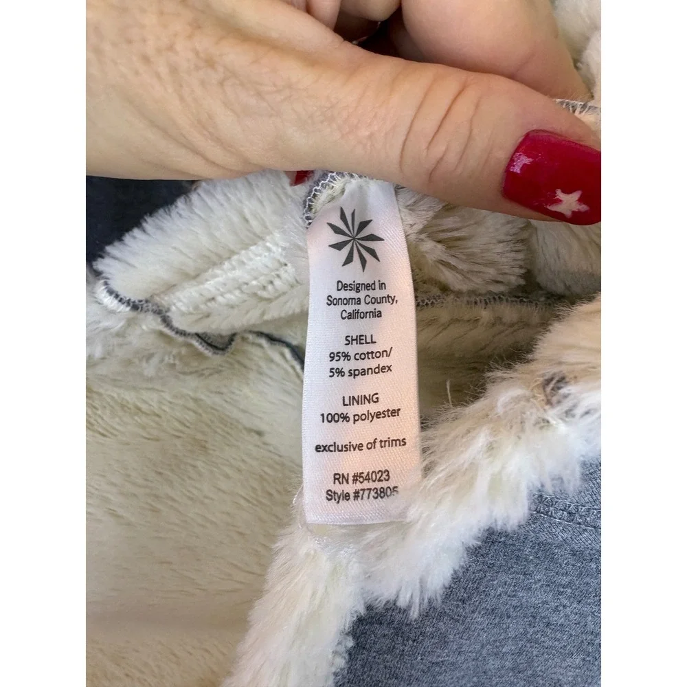 Athleta Womens Grey Convertible Faux Fur Lined 2-in-1 Jacket Coat Small - Picture 9 of 9